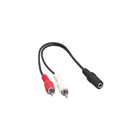 Swe-Tech 3C 3.5mm Stereo to Dual RCA Audio Adapter Cable, 3.5mm Female to Dual RCA Male Red/White, 6 inch FWT30S1-01261